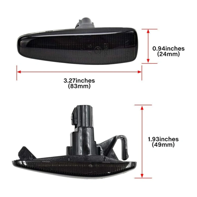 Amber LED Side Marker Light for Mitsubishi Lancer Evolution X Mirage Outlander Sport Front Side Fender Turn Signal Repeater Marker Lamps Smoke/Clear Lens