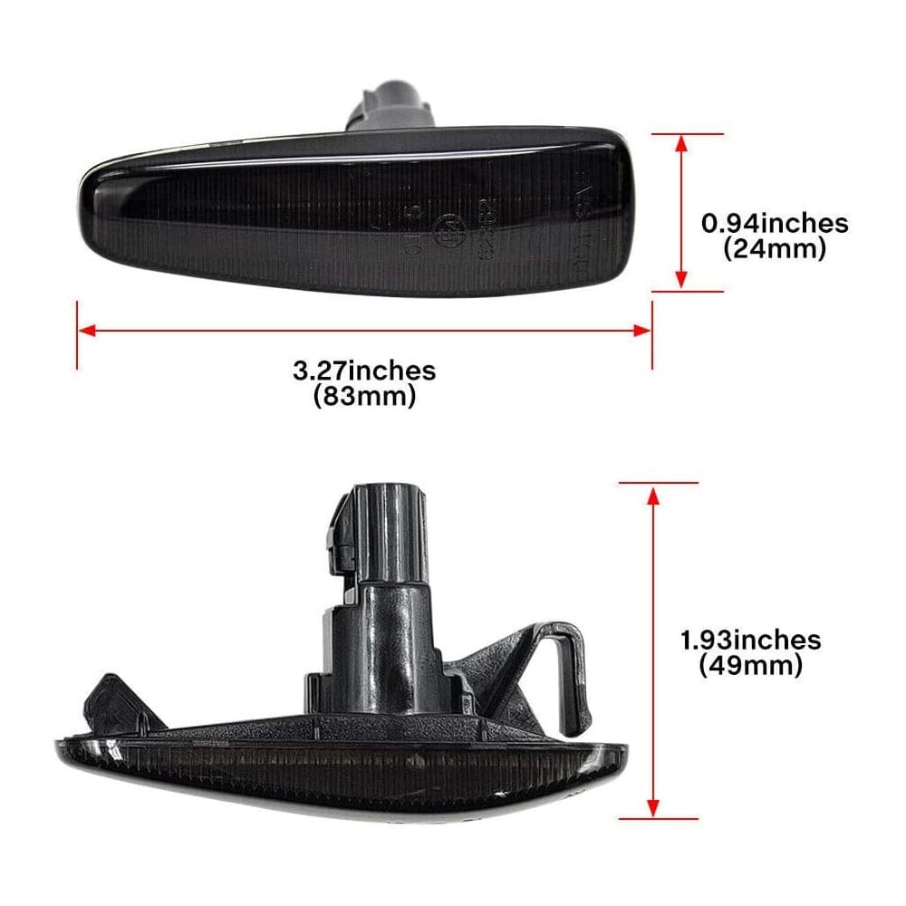 Amber LED Side Marker Light for Mitsubishi Lancer Evolution X Mirage Outlander Sport Front Side Fender Turn Signal Repeater Marker Lamps Smoke/Clear Lens