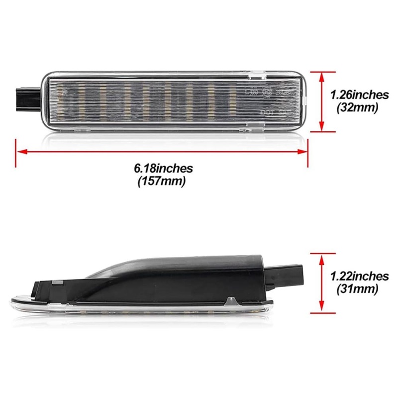 LED Courtesy Door Projector Light Replacement for 2003-2007 GM Chevy Silverado Tahoe GMC Sierra Suburban Escalade 18-SMD Led Footwell Step Light Assembly CAN-bus Error Free OEM 15021518