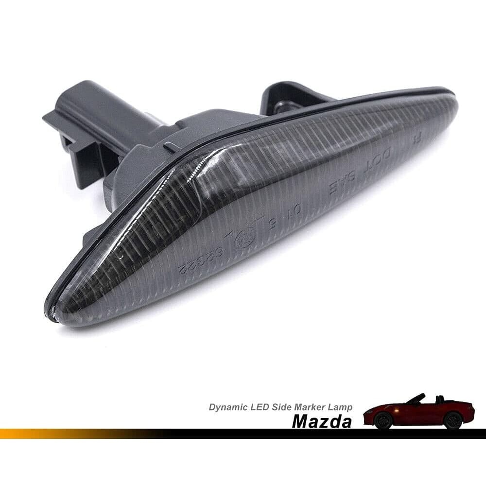 Sequential Amber LED Side Marker Lights for 2016-up Mazda MX-5 ND 2009-2012 RX-8 Front Fender Marker Lights Blinker Replace OEM Lamps Smoke/Clear Lens