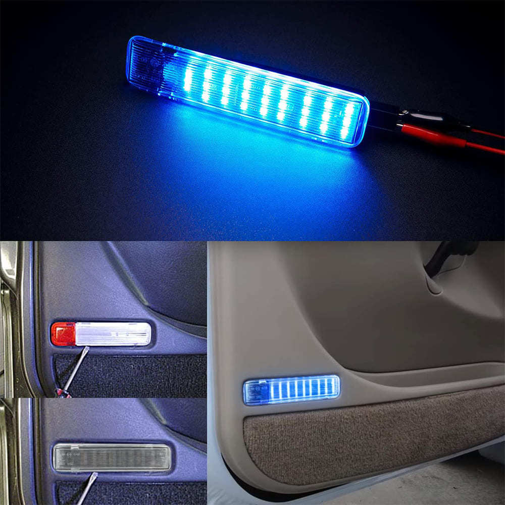 LED Courtesy Door Projector Light Replacement for 2003-2007 GM Chevy Silverado Tahoe GMC Sierra Suburban Escalade 18-SMD Led Footwell Step Light Assembly CAN-bus Error Free OEM 15021518