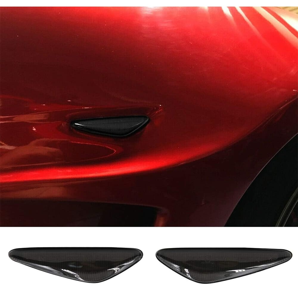 LED Side Marker Lights for 2016-up Mazda MX-5 ND 2009-2012 RX-8 Amber Front Fender Marker Lights Smoke/Clear Lens