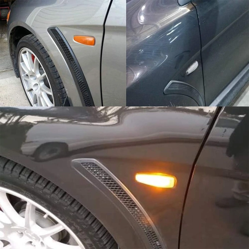 Sequential Amber LED Side Marker Light for Mitsubishi Lancer Evolution X Mirage Outlander Sport Front Side Fender Turn Signal Repeater Lamps Smoke/Clear Lens