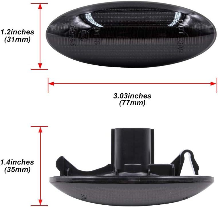 LED Front Fender Marker Lights Dynamic LED Side Markers Replacement for Toyota RAV4 Corolla Auris Yaris OEM Fit Turn Signal Repeater Lamps