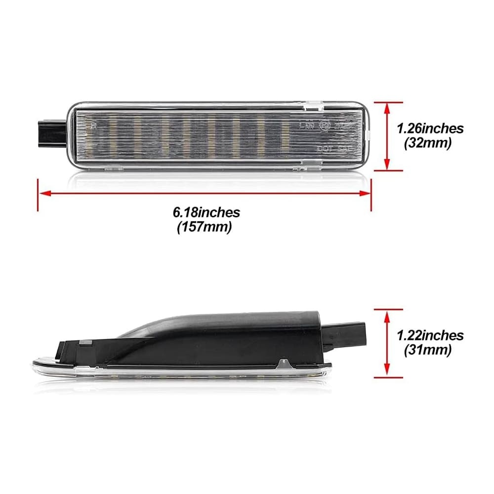 LED Courtesy Door Projector Light Replacement for 2003-2007 GM Chevy Silverado Tahoe GMC Sierra Suburban Escalade 18-SMD Led Footwell Step Light Assembly CAN-bus Error Free OEM 15021518