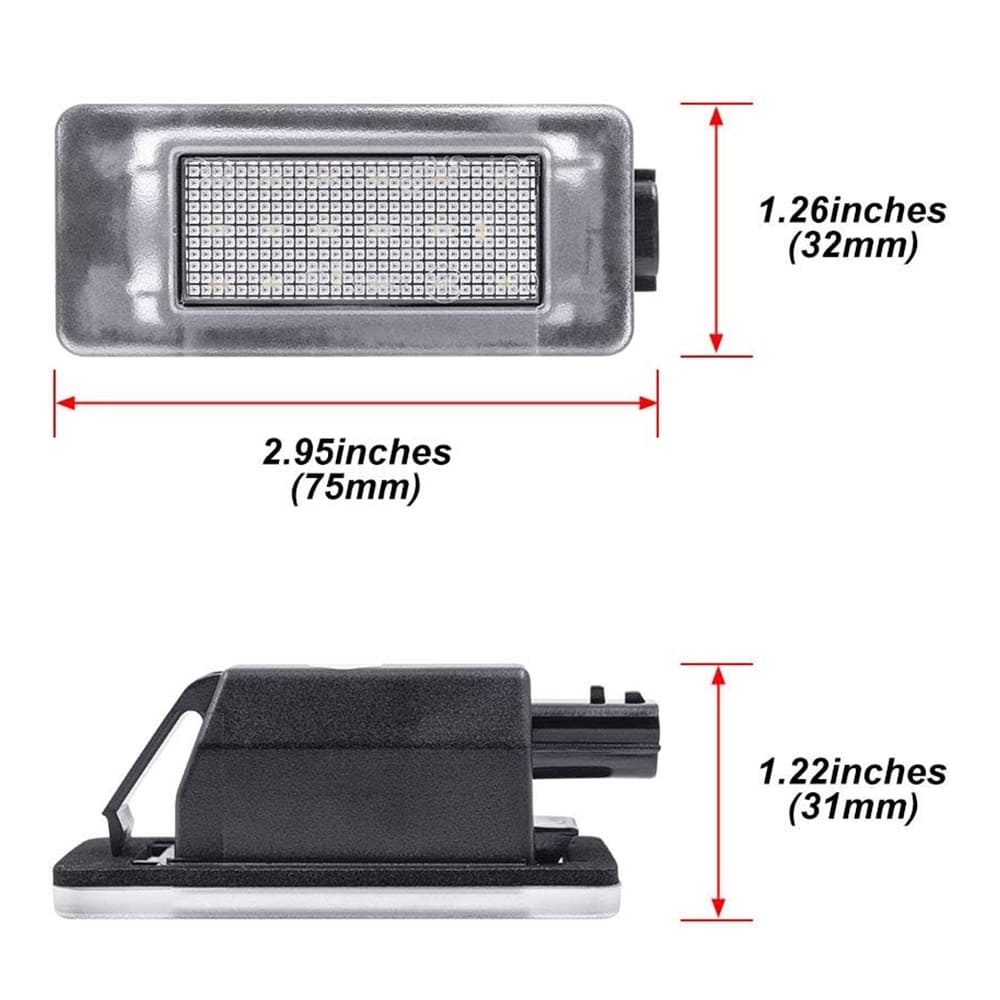 LED License Plate Lights Compatible w/ 2019-2021 Nissan Altima Versa Sentra Rogue, OEM Led Number Lamps Replacement Canbus Error Free 6000K Xenon White Led Rear Tag Light Kit Assembly