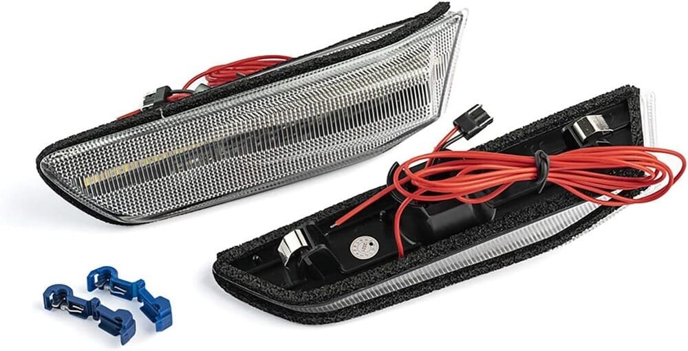 Amber White Switchback Led Side Marker Lights for 2003-2007 Infiniti G35 Coupe Skyline V35 Clear Lens Front Bumper Side Marker w/Sequential