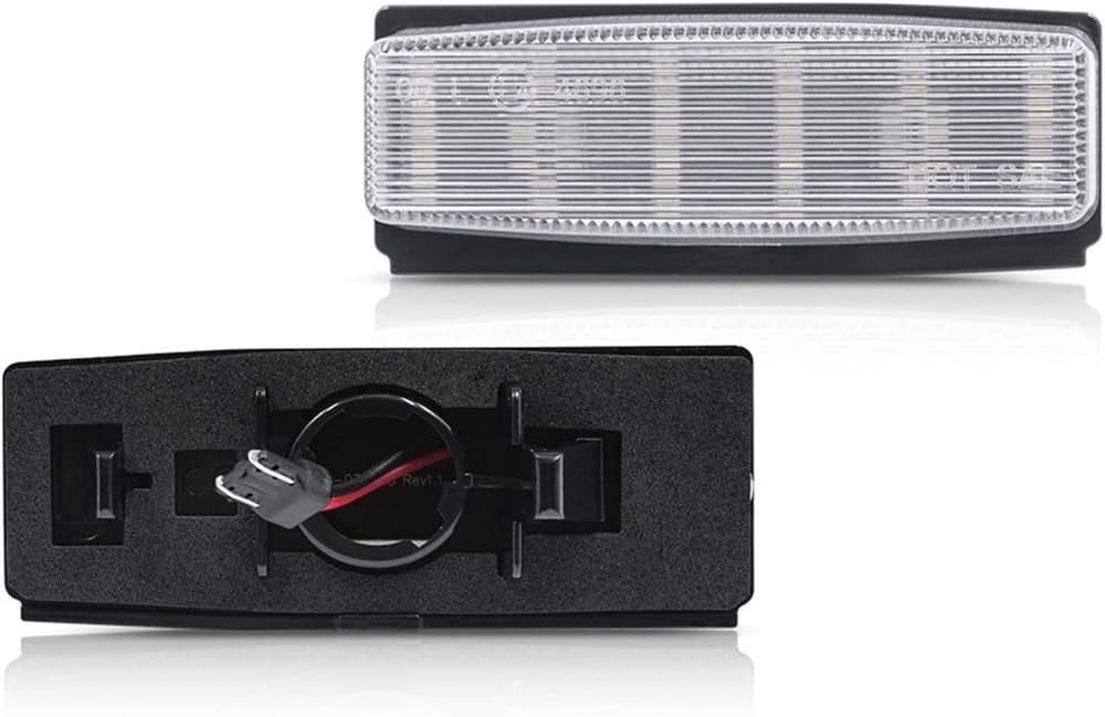LED License Plate Light Assembly for 2006-2015 Mazda Miata MX-5 NC, OEM Fit Replacement Xenon White 18-SMD Number Plate Led Tag Light