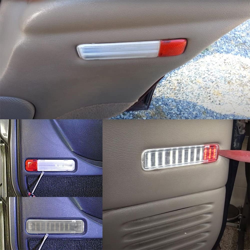 LED Courtesy Door Projector Light Replacement for 2003-2007 GM Chevy Silverado Tahoe GMC Sierra Suburban Escalade 18-SMD Led Footwell Step Light Assembly CAN-bus Error Free OEM 15021518