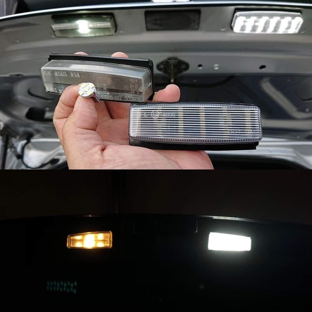 LED License Plate Light Assembly for 2006-2015 Mazda Miata MX-5 NC, OEM Fit Replacement Xenon White 18-SMD Number Plate Led Tag Light