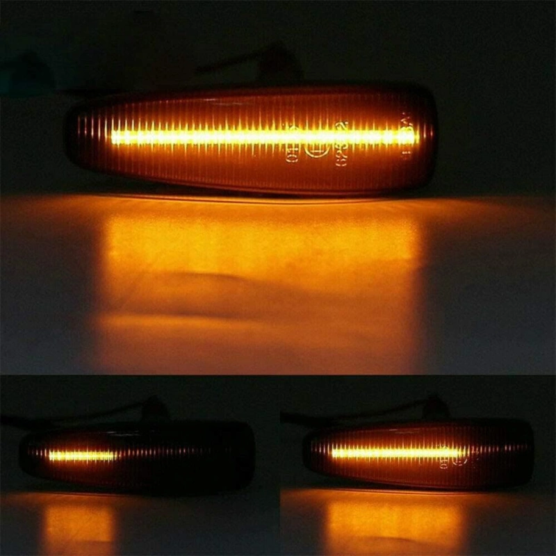 Sequential Amber LED Side Marker Light for Mitsubishi Lancer Evolution X Mirage Outlander Sport Front Side Fender Turn Signal Repeater Lamps Smoke/Clear Lens