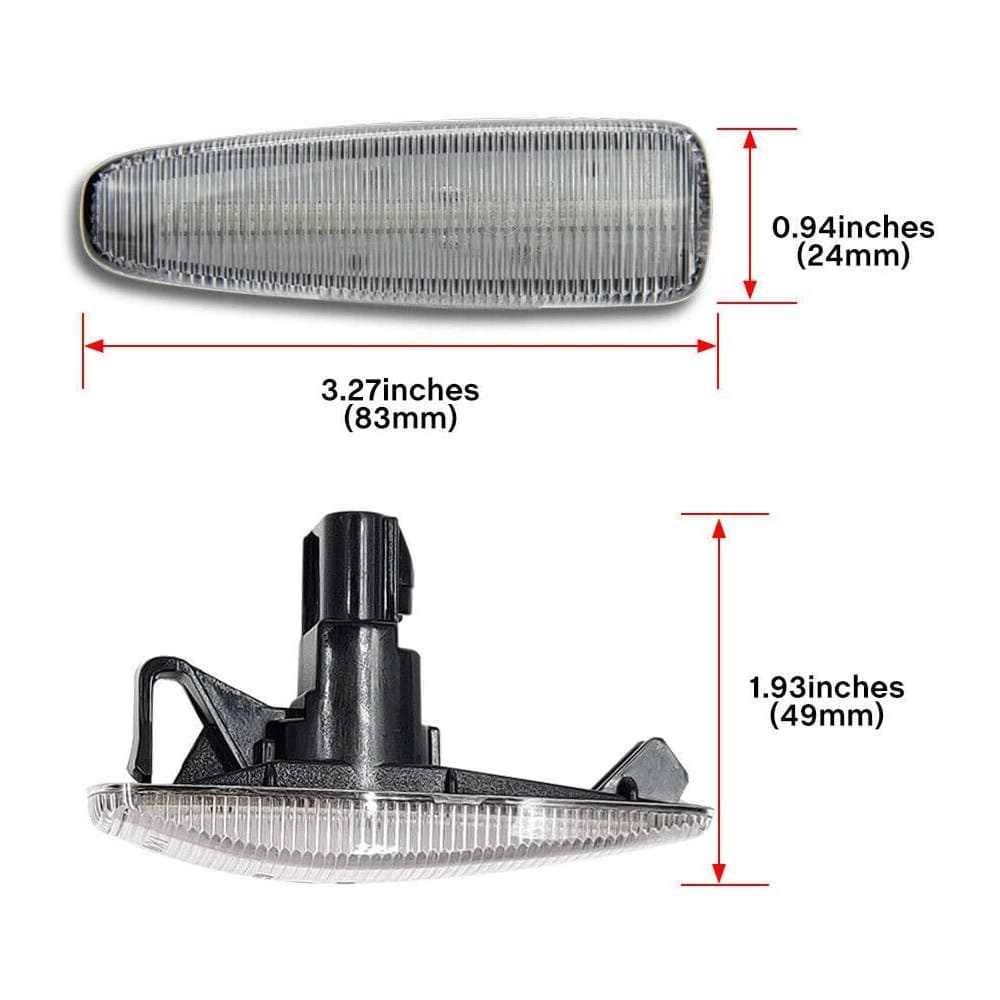 Amber LED Side Marker Light for Mitsubishi Lancer Evolution X Mirage Outlander Sport Front Side Fender Turn Signal Repeater Marker Lamps Smoke/Clear Lens