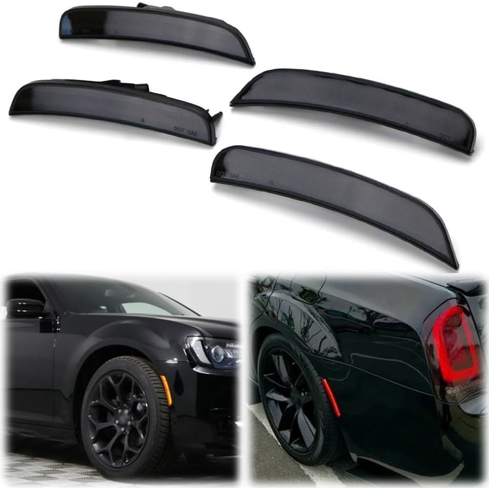LED Side Marker Lights for Chrysler 300 2015 2016 2017 2018 2019 2020 2021 2022 2023 Amber Red Marker Lights Smoke/Clear Lens