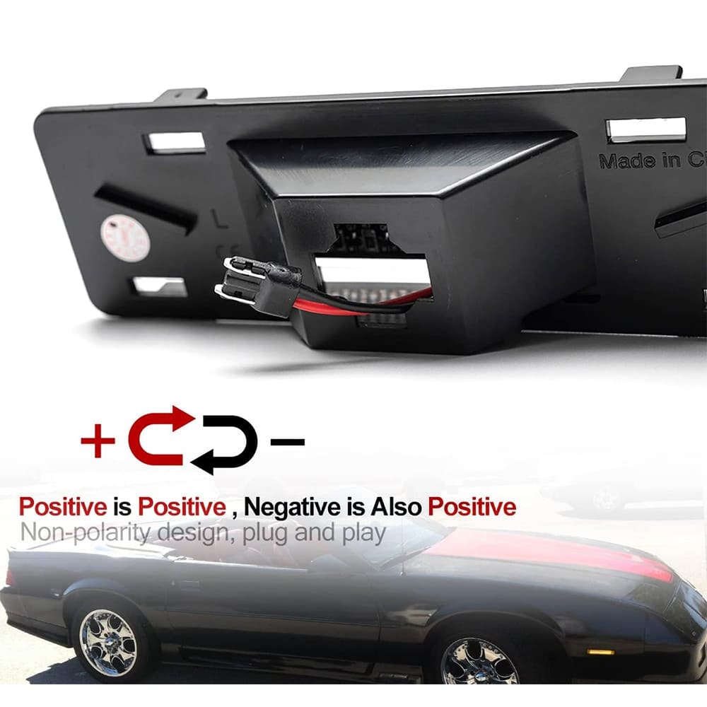 LED Front Side Marker Lights Replacement for 82-92 Chevy Camaro Euro Amber Led Bumper Side Signal Parking Marker Lights Smoke/Clear Lens