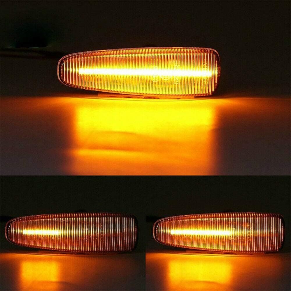 Sequential Amber LED Side Marker Light for Mitsubishi Lancer Evolution X Mirage Outlander Sport Front Side Fender Turn Signal Repeater Lamps Smoke/Clear Lens