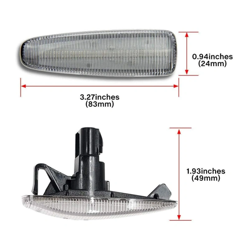 Sequential Amber LED Side Marker Light for Mitsubishi Lancer Evolution X Mirage Outlander Sport Front Side Fender Turn Signal Repeater Lamps Smoke/Clear Lens