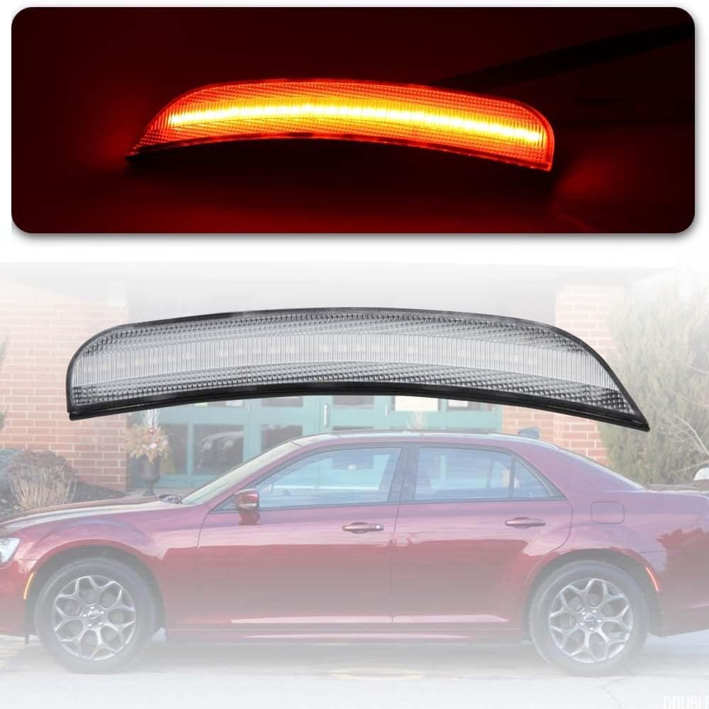 LED Side Marker Lights for Chrysler 300 2015 2016 2017 2018 2019 2020 2021 2022 2023 Amber Red Marker Lights Smoke/Clear Lens