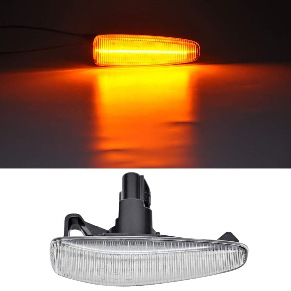 Amber LED Side Marker Light for Mitsubishi Lancer Evolution X Mirage Outlander Sport Front Side Fender Turn Signal Repeater Marker Lamps Smoke/Clear Lens