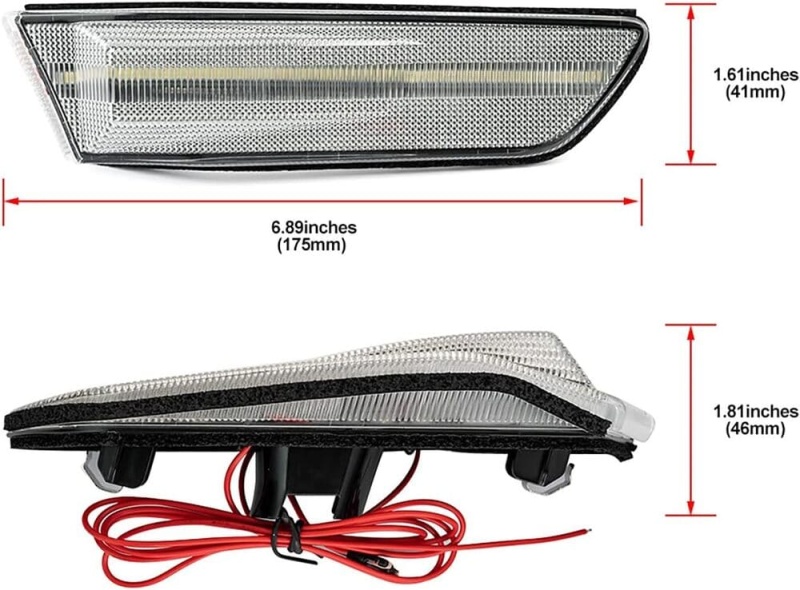 Amber White Switchback Led Side Marker Lights for 2003-2007 Infiniti G35 Coupe Skyline V35 Clear Lens Front Bumper Side Marker w/Sequential