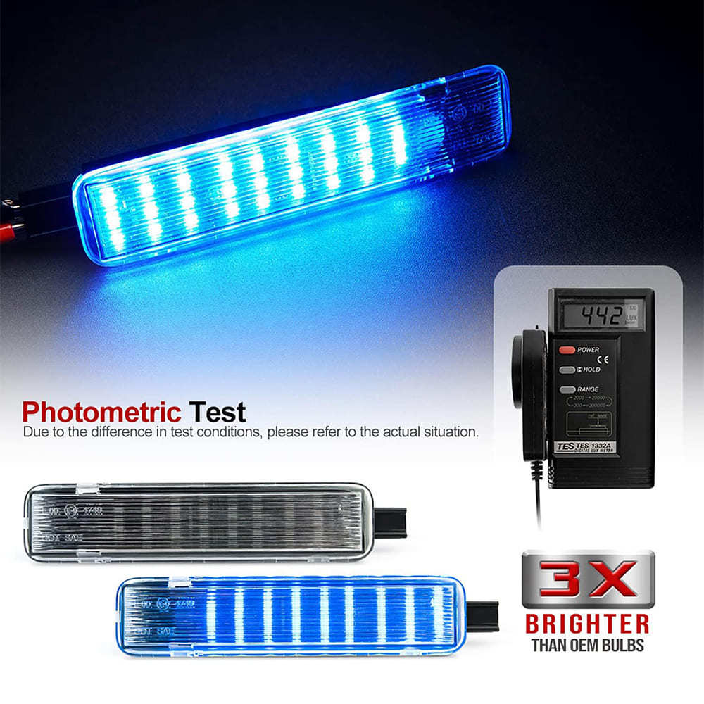 LED Courtesy Door Projector Light Replacement for 2003-2007 GM Chevy Silverado Tahoe GMC Sierra Suburban Escalade 18-SMD Led Footwell Step Light Assembly CAN-bus Error Free OEM 15021518