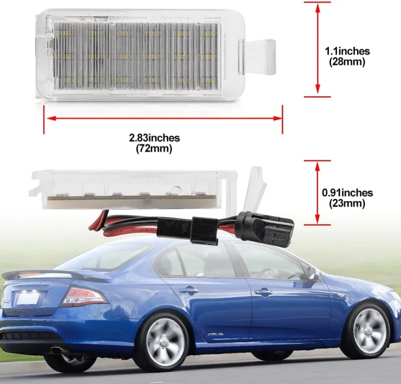 LED License Plate Lights Compatible w/2010-2013 Chevy Camaro Coupe Convertible, OEM Led Number Lamps Replacement Canbus Error Free 6000K