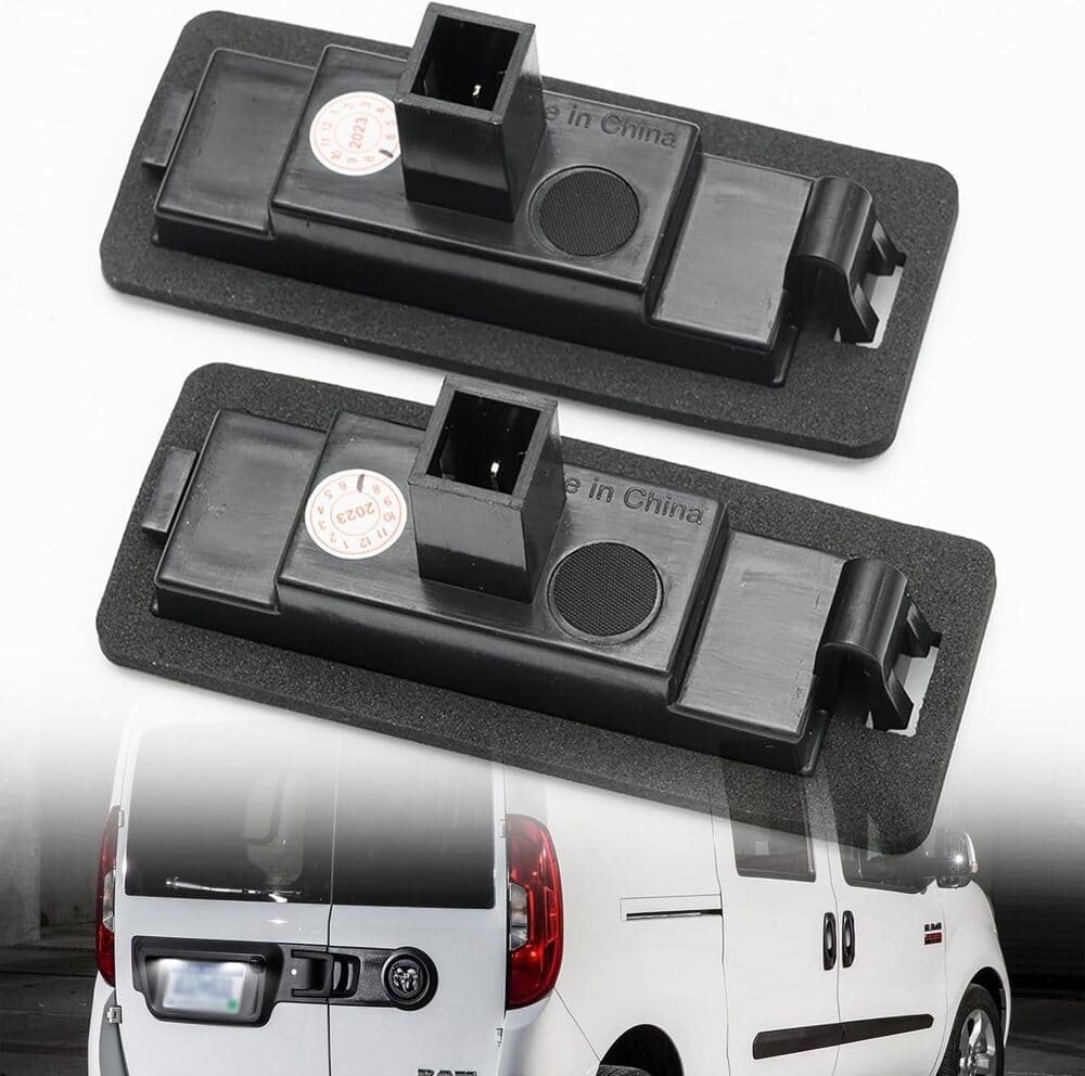 LED License Plate Lights Replacement for 2015-2022 Ram Promaster City OEM Led Number Lamps Assembly 6000K 18-SMD Led Xenon White Rear Tag Light Kit Canbus Error Free