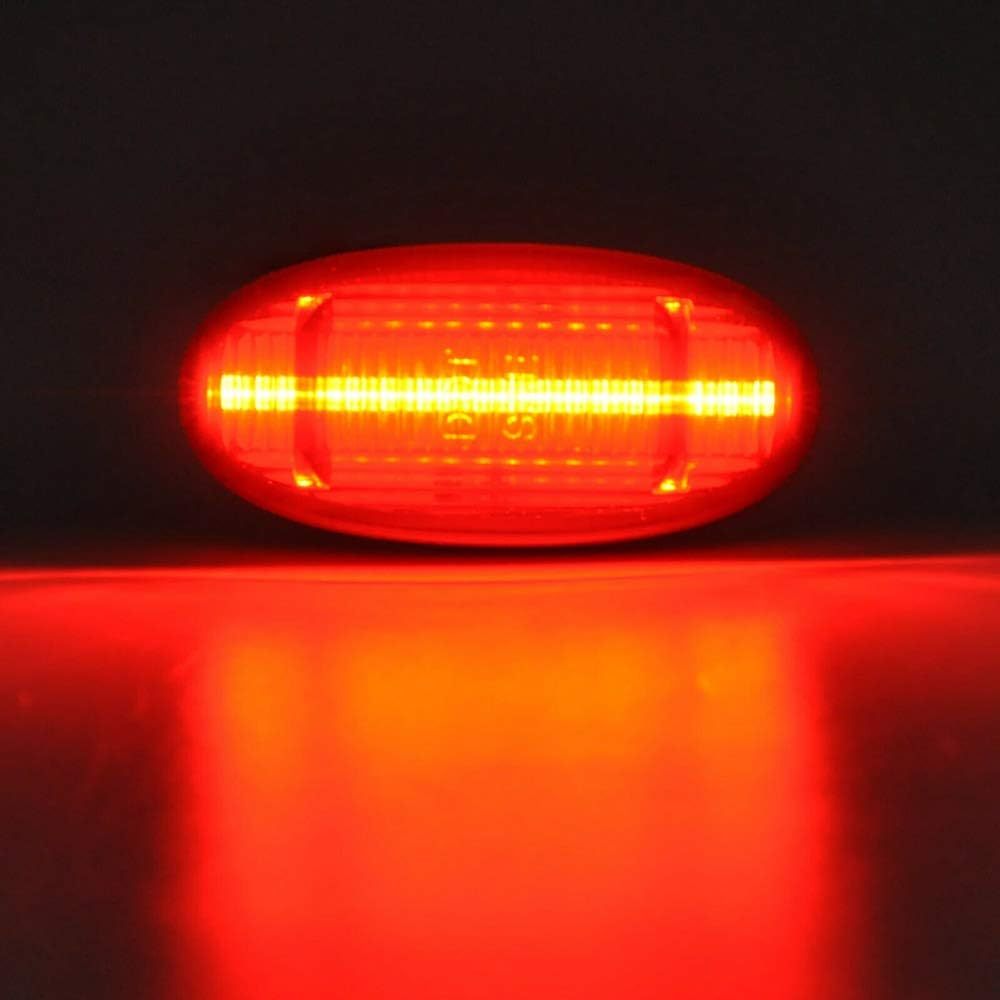 Wheel Fender Side Marker Lights for Ford F250 F350 F450 F550 Super Duty 2011-2020 up Amber Red Rear Bed Fender Side Markers Smoked Lens