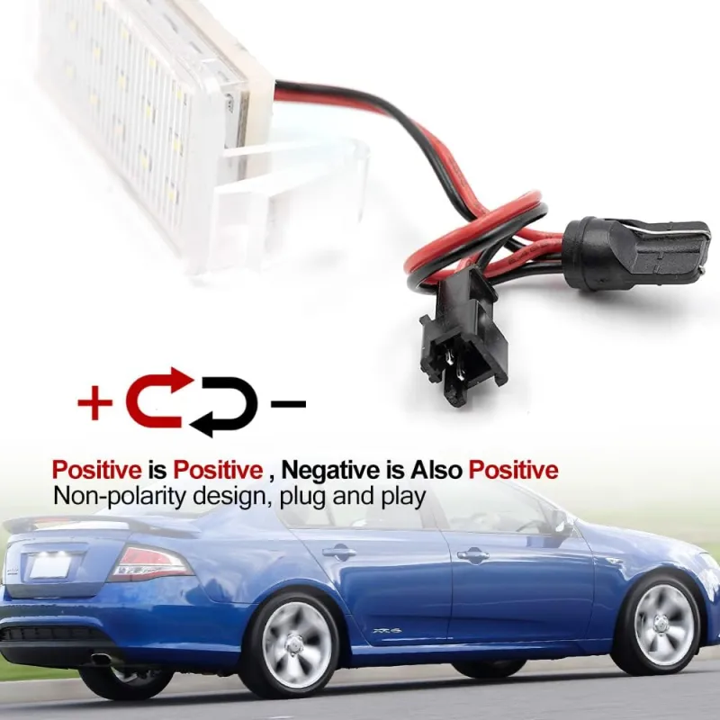 LED License Plate Lights Compatible w/2010-2013 Chevy Camaro Coupe Convertible, OEM Led Number Lamps Replacement Canbus Error Free 6000K