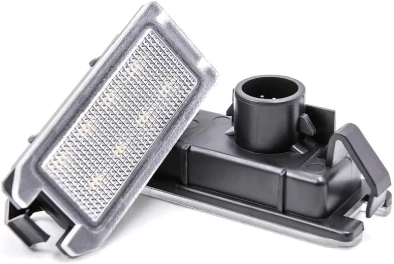 LED License Plate Light Assembly for Fiat 500 2013-2019, OEM Replacement 6000K Xenon White 8-SMD Error Free Led Tag Lights