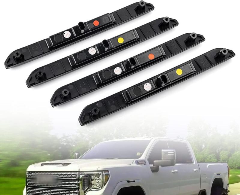 Led Side Marker Lights Replacement for 2020 2021 2022 GMC Sierra 2500HD 3500HD Pickup Amber Front Rear Red Side Markers Left Right Fender Sidemarker Lamps Kit Euro Smoked Lens