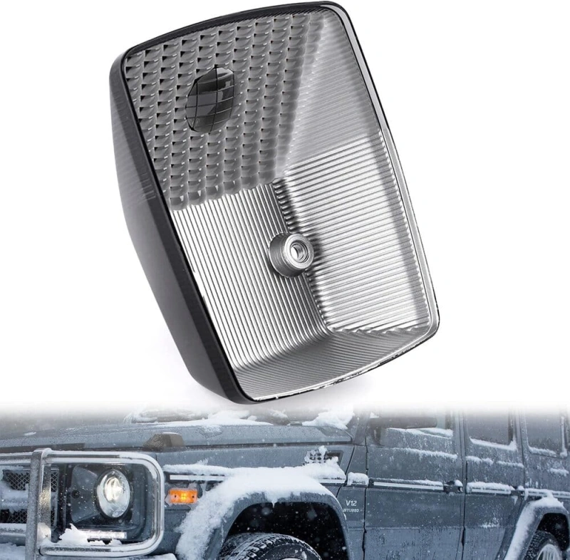 Front Turn Signal Light Housings Compatible Mercedes G-class Benz W463 G55 G63 AMG Euro Side Wing Signal Blinker Parking Marker Lamp Covers Clear/Smoked Lens
