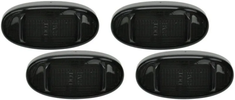 Wheel Fender Side Marker Lights for Ford F250 F350 F450 F550 Super Duty 2011-2020 up Amber Red Rear Bed Fender Side Markers Smoked Lens