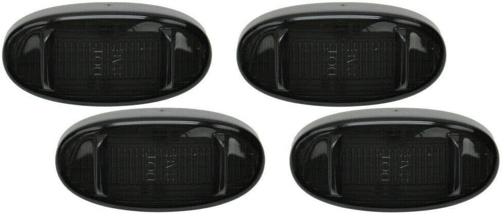 Wheel Fender Side Marker Lights for Ford F250 F350 F450 F550 Super Duty 2011-2020 up Amber Red Rear Bed Fender Side Markers Smoked Lens
