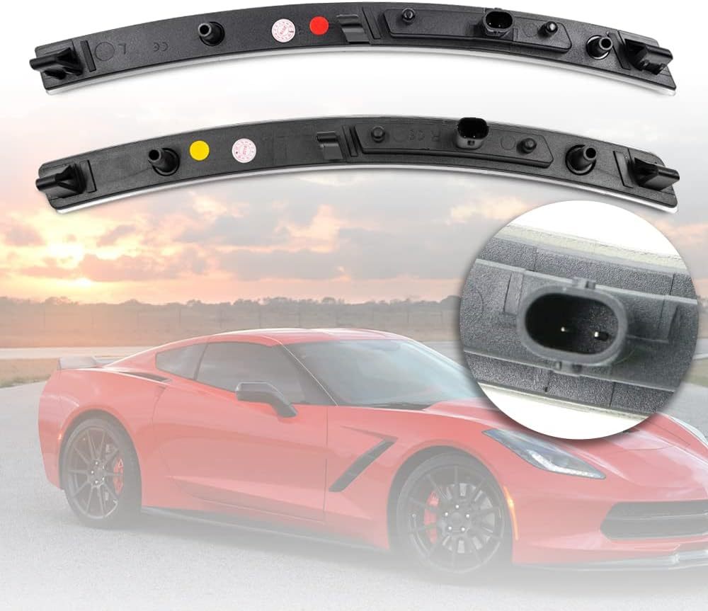 LED Side Marker Lights for Chevy Corvette C7 2014 2015 2016 2017 2018 2019 Smoked Lens 192-SMD Amber Front Red Rear C7 Side Signal Marker Lights Replace OEM Sidemarker Lamps