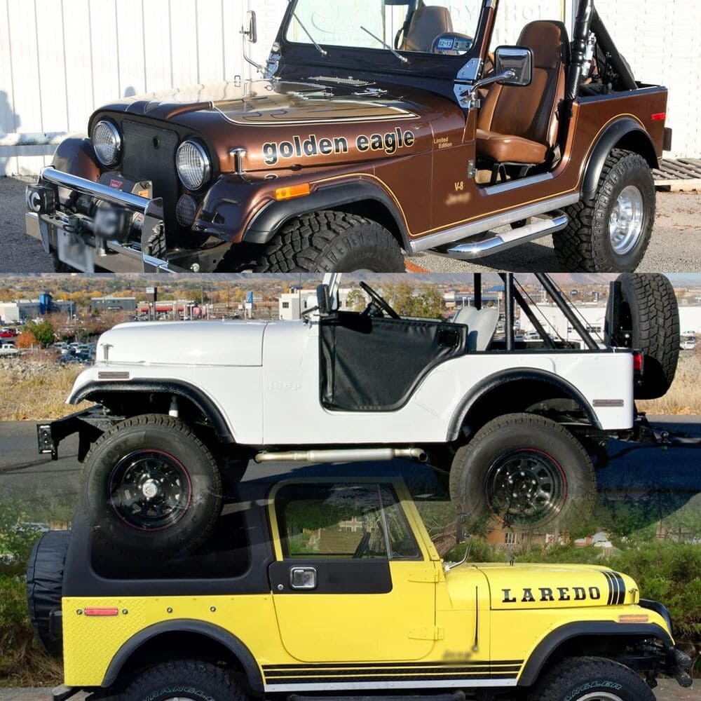 Led Side Marker Lights Replacement for 1972-1986 Jeep CJ5 CJ7, 1984-1991 Grand Wagoneer J10 J20 Pickup Amber Front Red Rear Fender Side Markers Turn Signals OEM Sidemarker Lamps Kit Smoked Lens