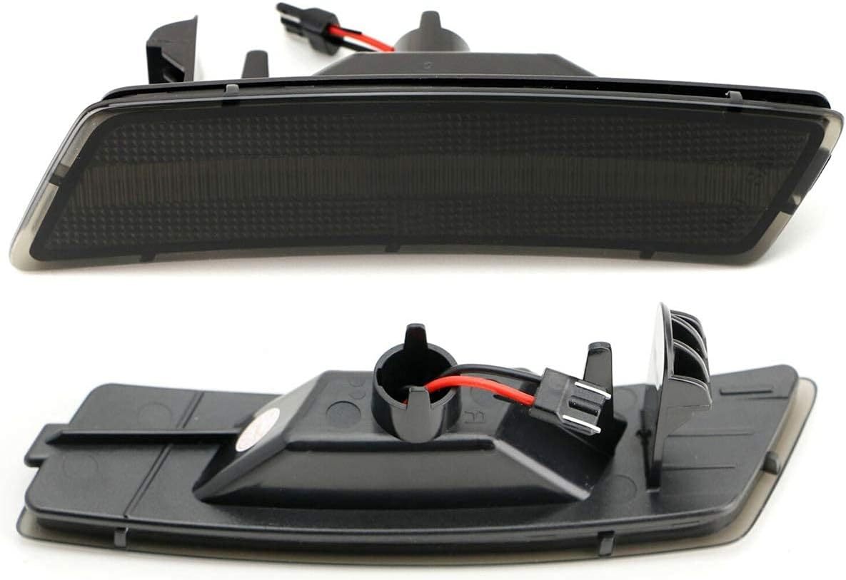 Amber Front Bumper Led Side Marker Lights Compatible with 12-19 VW Beetle 18-up VW Ti-guan, Smoked Lens Replace OEM Sidemarker Lamps