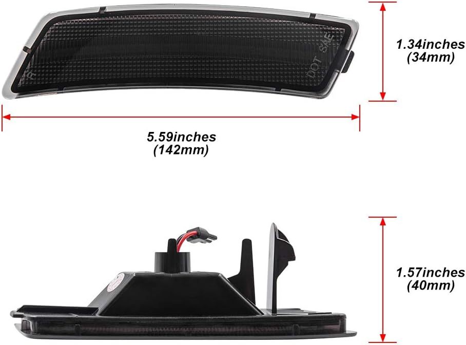 Amber Front Bumper Led Side Marker Lights Compatible with 12-19 VW Beetle 18-up VW Ti-guan, Smoked Lens Replace OEM Sidemarker Lamps