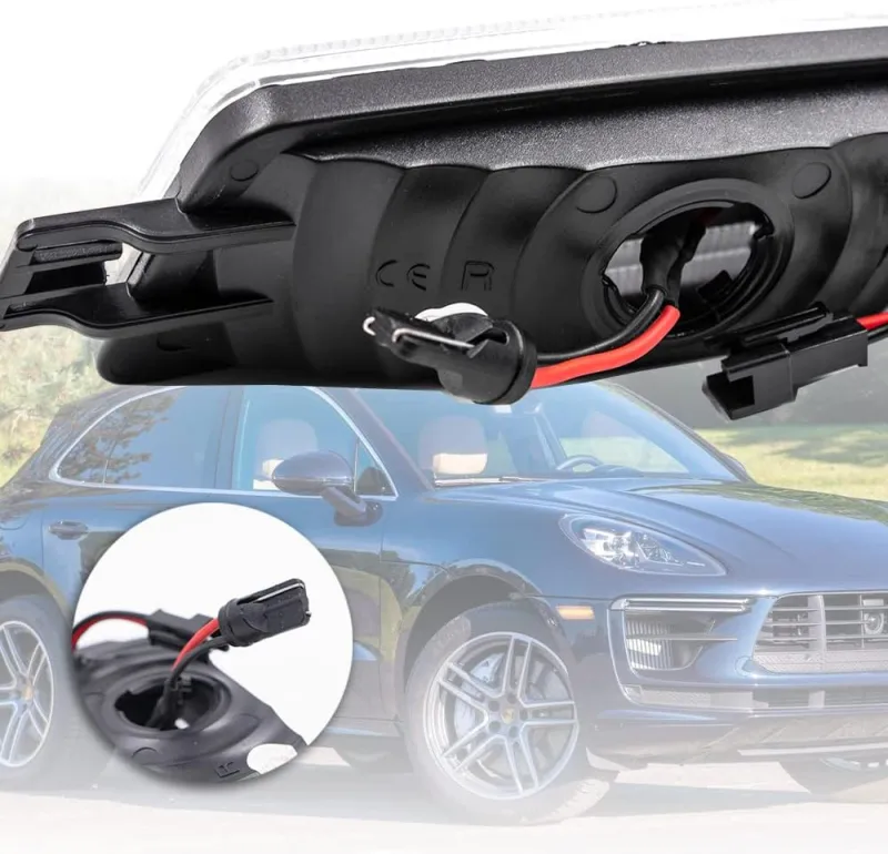 Led Side Marker Lights for 2014-2020 Porsche Macan Smoked Lens Amber LED Front Bumper Side Marker Assembly
