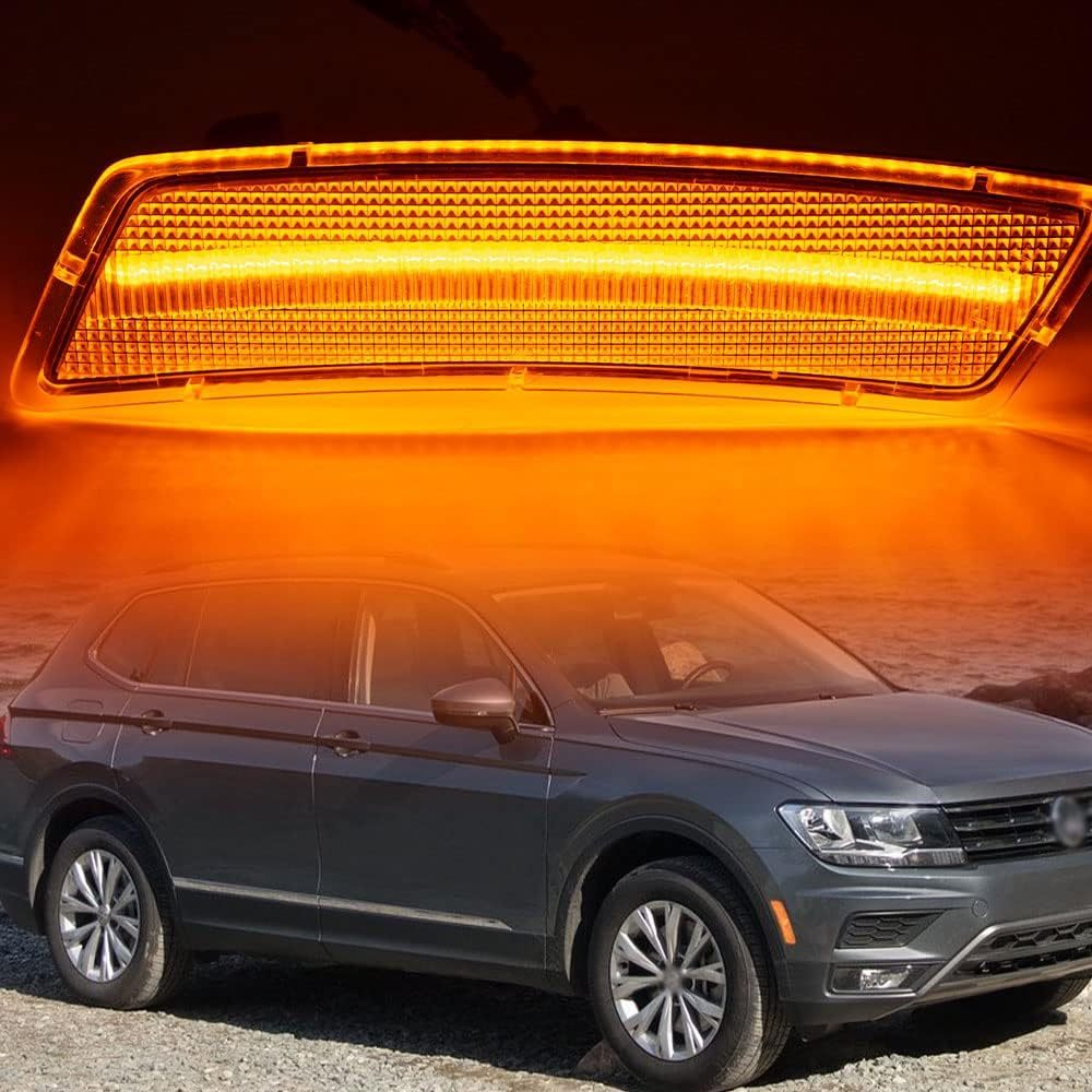 Amber Front Bumper Led Side Marker Lights Compatible with 12-19 VW Beetle 18-up VW Ti-guan, Smoked Lens Replace OEM Sidemarker Lamps