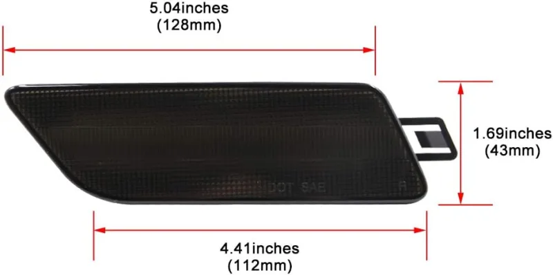 Led Side Marker Lights for 2014-2020 Porsche Macan Smoked Lens Amber LED Front Bumper Side Marker Assembly