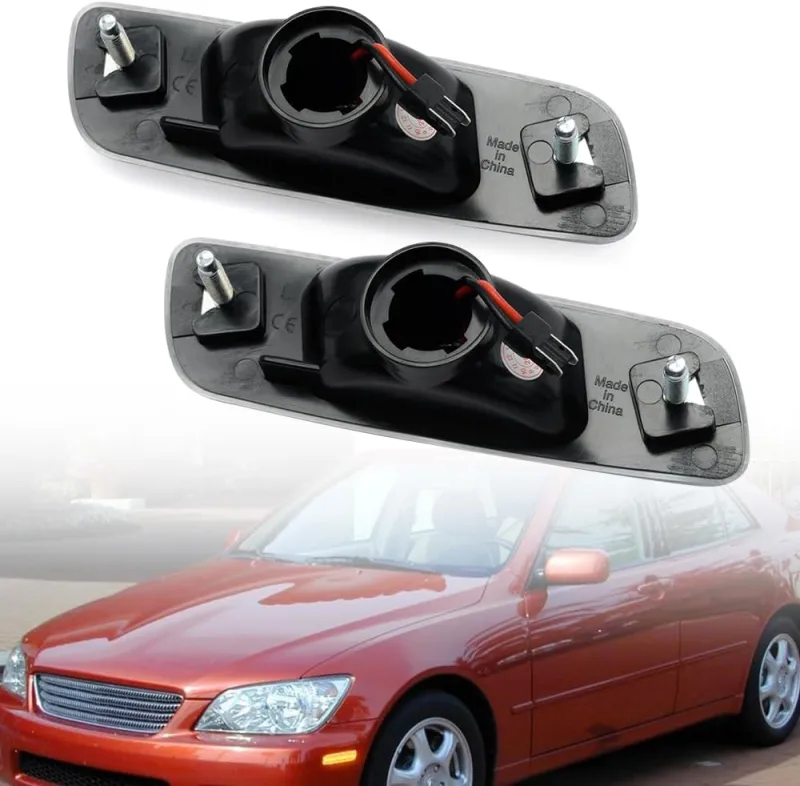 NSLUMO Led Side Marker Lights for Toyo'ta Prius Lex'us IS300 LS400 GS300 GS400 GS430 Scion xA Amber Led Front Bumper Side Turn Signal Light Kit Clear Lens Clearance Indicator lamp