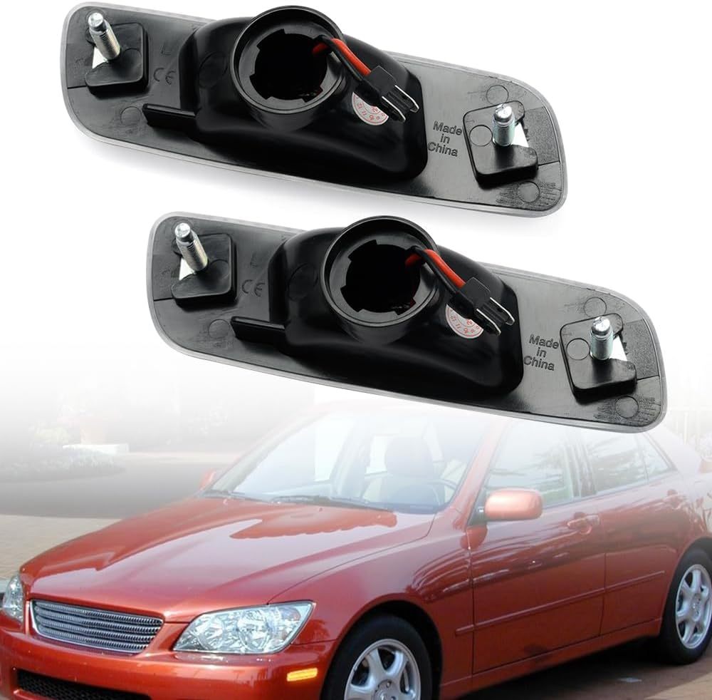 NSLUMO Led Side Marker Lights for Toyo'ta Prius Lex'us IS300 LS400 GS300 GS400 GS430 Scion xA Amber Led Front Bumper Side Turn Signal Light Kit Clear Lens Clearance Indicator lamp