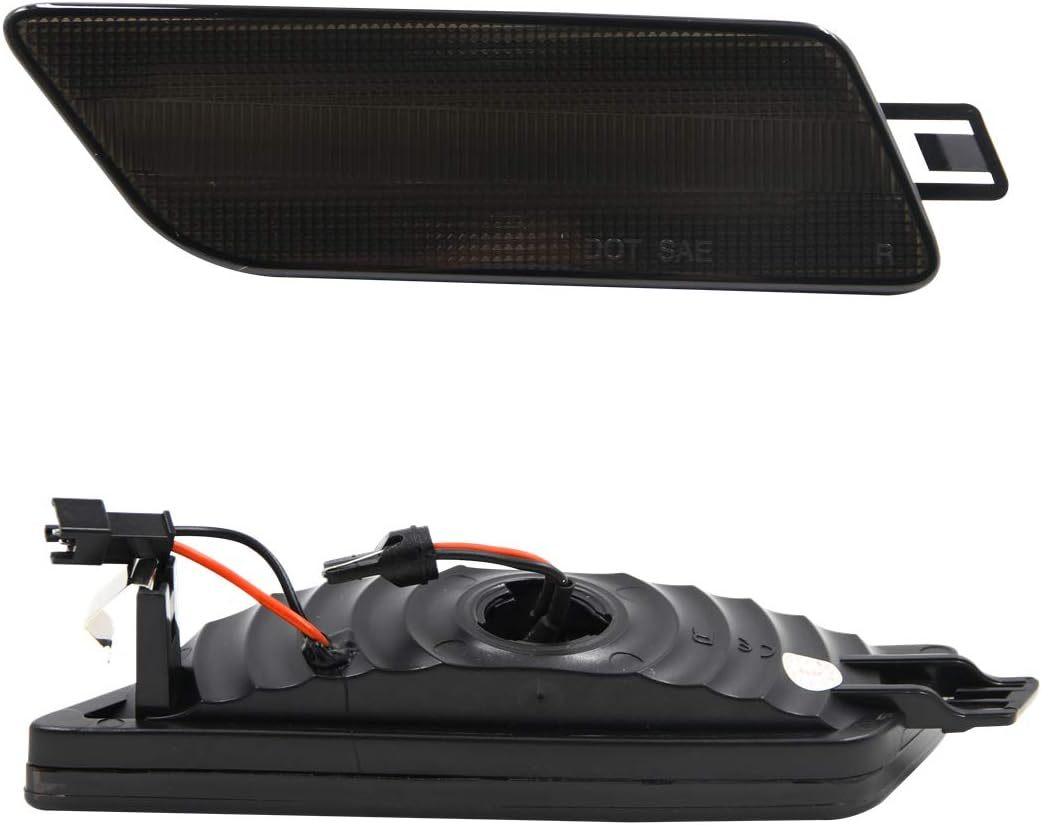 Led Side Marker Lights for 2014-2020 Porsche Macan Smoked Lens Amber LED Front Bumper Side Marker Assembly