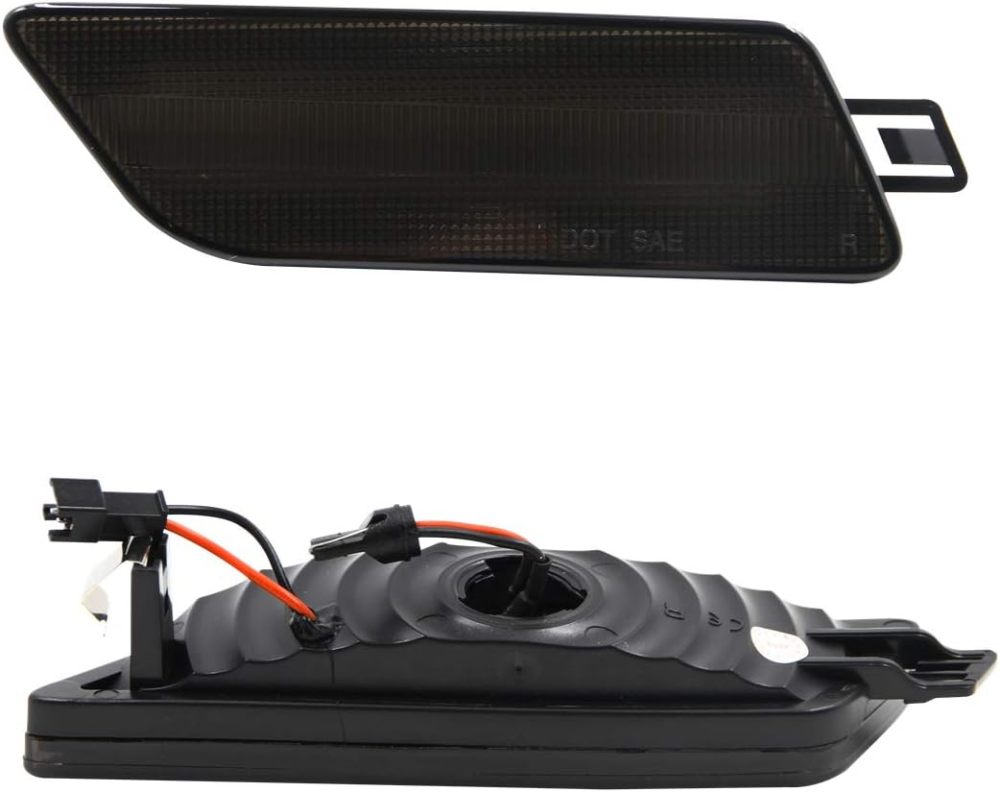 Led Side Marker Lights for 2014-2020 Porsche Macan Smoked Lens Amber LED Front Bumper Side Marker Assembly