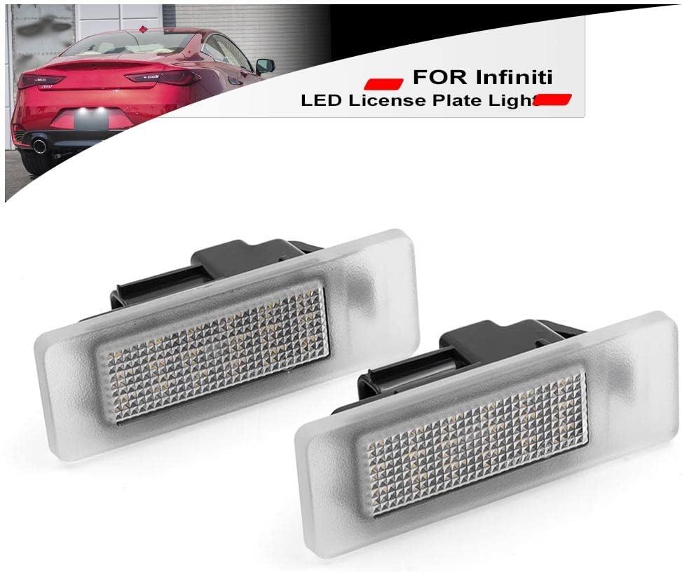 NSLUMO Q60 Q50 LED License Plate Light Bulbs OEM Replacement Number Plate Bulb for Infiniti Q50 Q60 QX30 QX50 Xenon White 18SMD Car Led Tail Tag Lamp Assembly