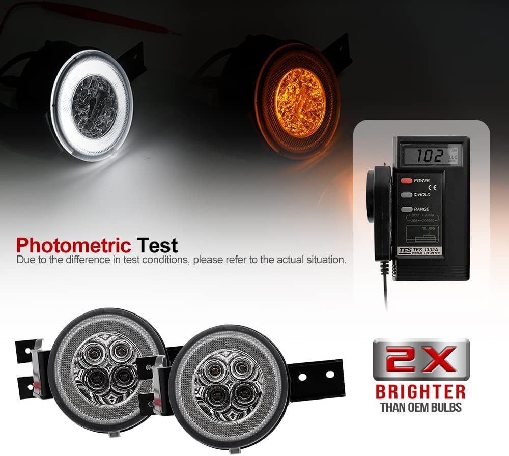 NSLUMO Led DRL Parking Light Turn Signal Assembly for 02-06 MINI Cooper R50 R53 Hardtop & 05-08 R52 Convertible White Halo Ring Daytime Running Lights Amber Turn Signal Lamps