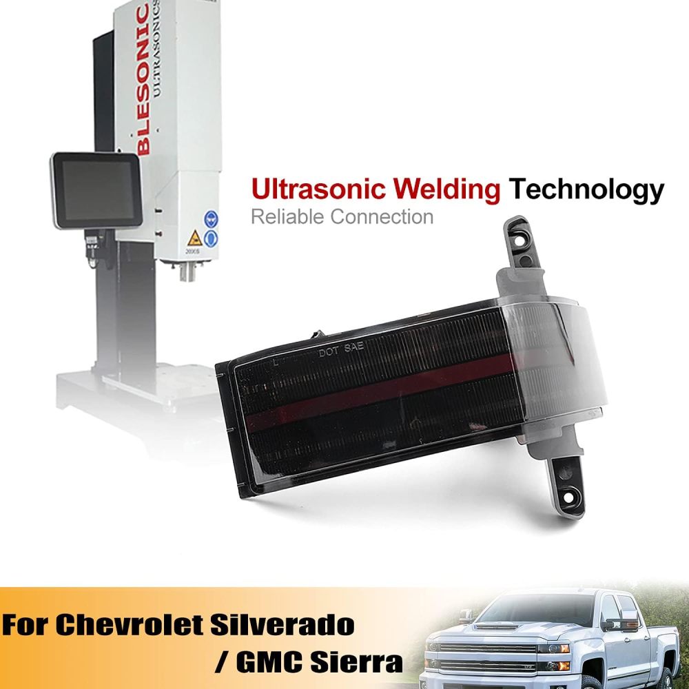 NSLUMO Sequential LED Side Mirror Marker Lights Compatible w/ 2014-2018 Chevy Silverado GMC Sierra 1500 2500HD 3500HD Towing Mirror Turn Signal Indicator Lamp Assembly Smoked Lens