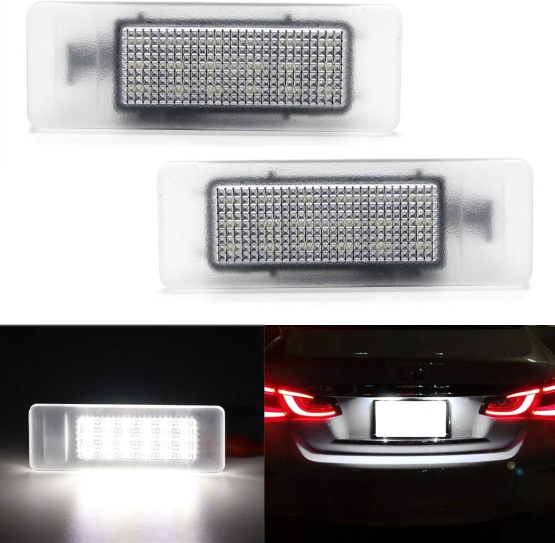 NSLUMO Q60 Q50 LED License Plate Light Bulbs OEM Replacement Number Plate Bulb for Infiniti Q50 Q60 QX30 QX50 Xenon White 18SMD Car Led Tail Tag Lamp Assembly
