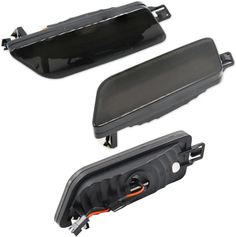 Led Side Marker Lights for 2014-2020 Porsche Macan Smoked Lens Amber LED Front Bumper Side Marker Assembly
