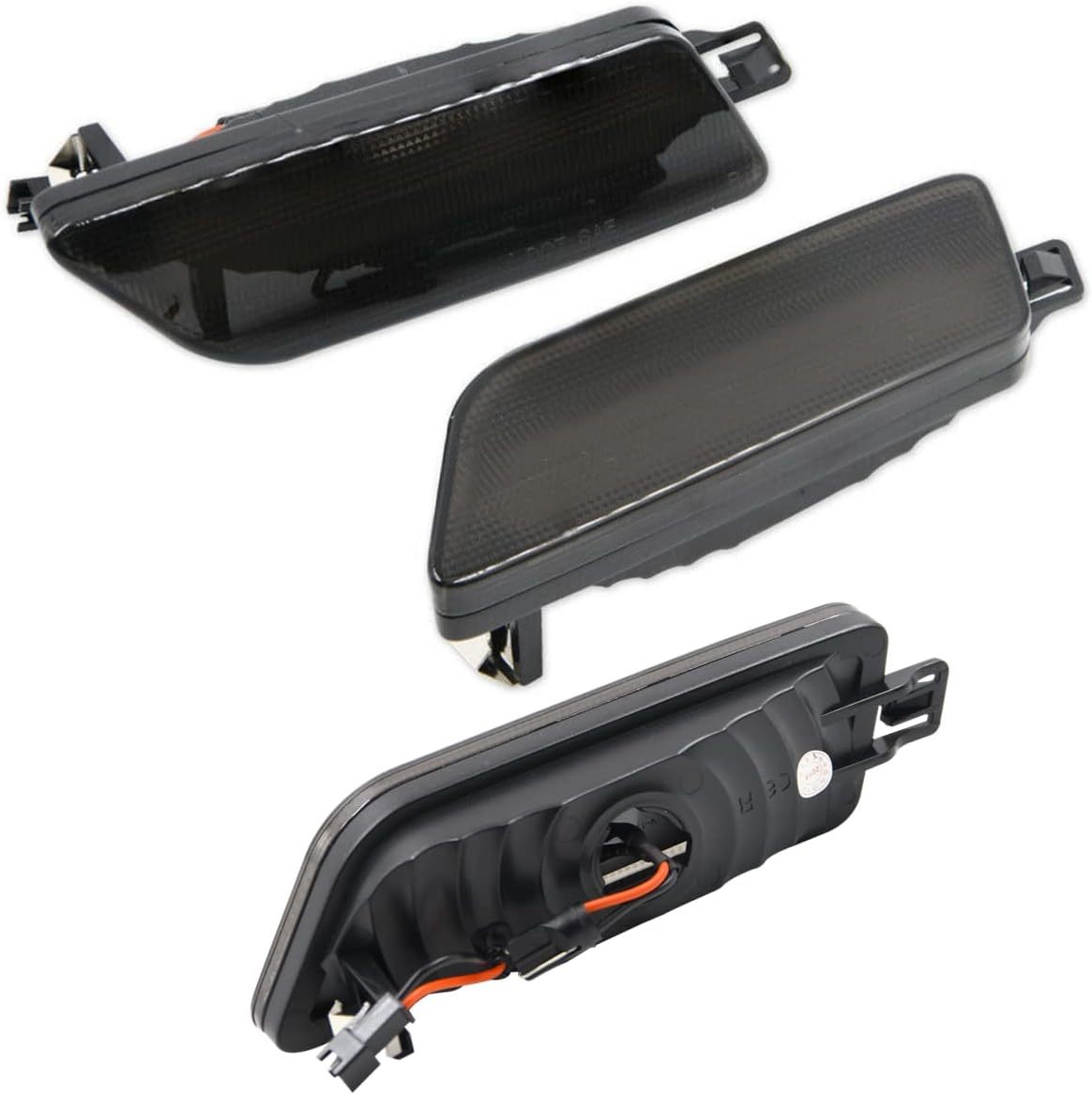 Led Side Marker Lights for 2014-2020 Porsche Macan Smoked Lens Amber LED Front Bumper Side Marker Assembly